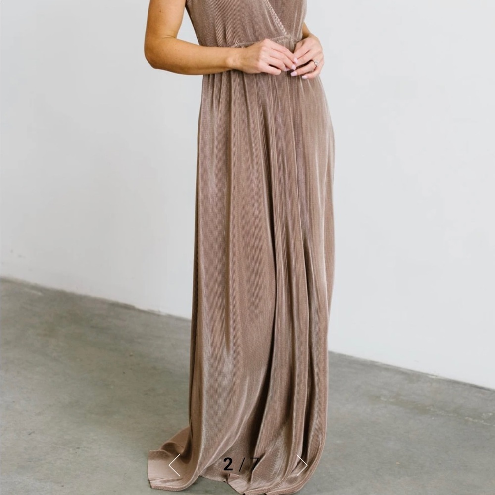 Baltic born Athena pleated maxi in Autumn orchid
